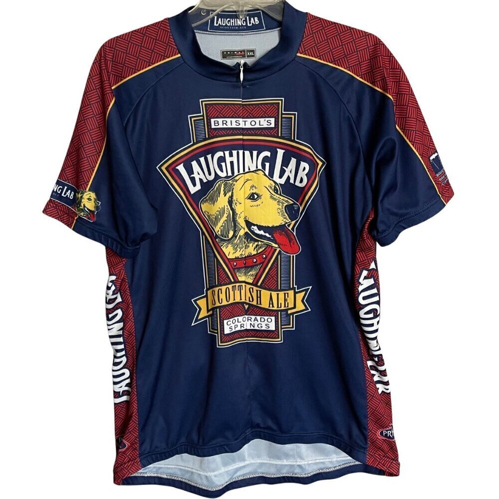 Primal Laughing Lab Vintage Cycling Shirt with 3 Bottle Holders Size XXL